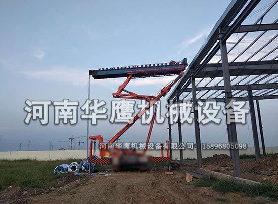 广西举升17米履带式高空压瓦机施工